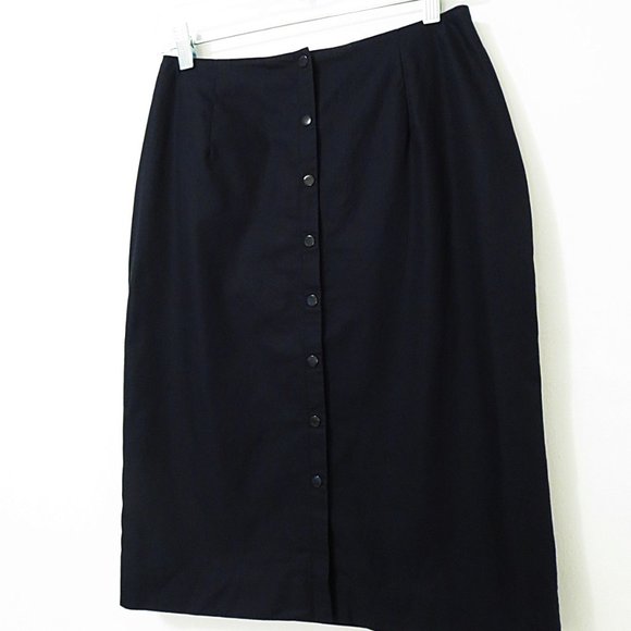 Vintage Button Up Skirt Uniform Pencil Skirt - 25" - Picture 2 of 6